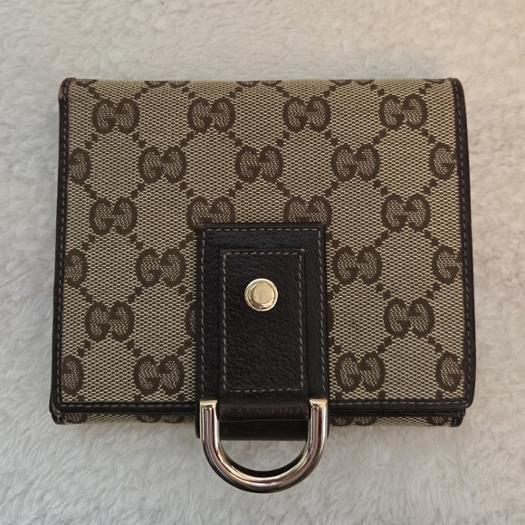 Gucci Beige and Brown GG Canvas Wallet - Picture 1 of 7